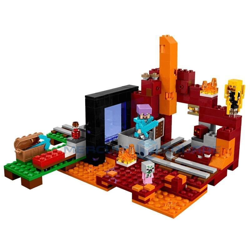 Blocos de Montar Minecraft estilo LEGO Portal do Nether 417 Peças – Frete Grátis