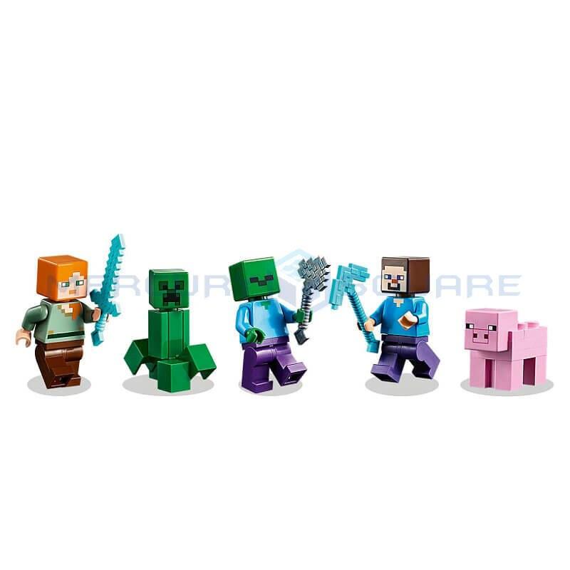 Blocos de Montar Minecraft Ataque Zumbi estilo LEGO – 564pcs