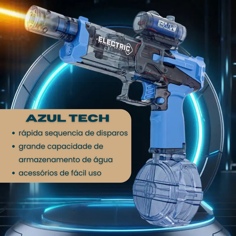 Pistola de Água Elétrica Totalmente Automática com Luz, Recarregável USB, Tiro Contínuo, Jogo de Festa, Barulho, Brinquedo Infantil, Presente Menino, Verão, Diversão