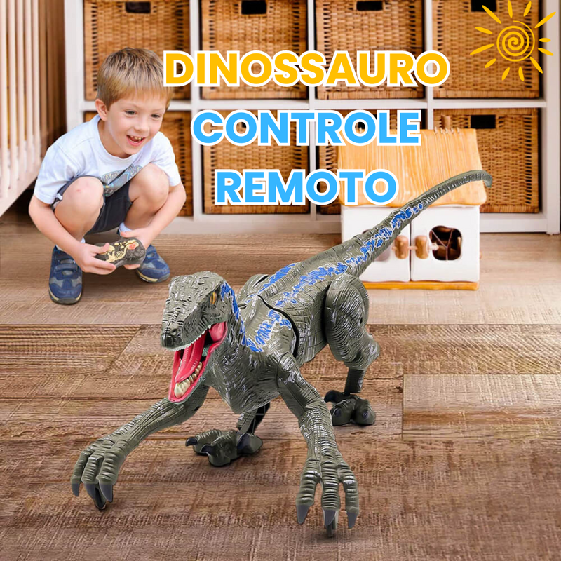 Dinossauro de controle remoto - Velociraptor Brincalhão - Criativa Kids