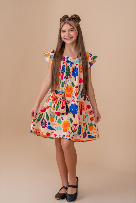 Vestido Infantil + Bolsinha Chloe Árvore - Sem troca/devolução