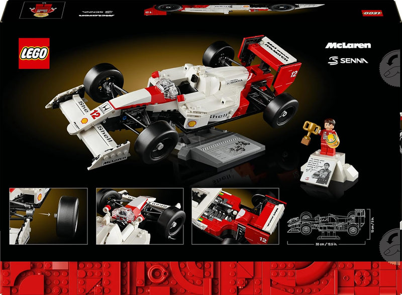 LEGO 10330 Conjunto de veículos Icons McLaren MP4/4 e Ayrton Senna, Corrida F1