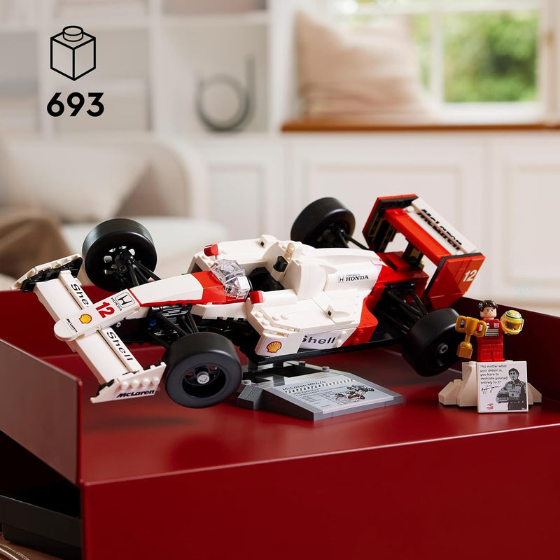 LEGO 10330 Conjunto de veículos Icons McLaren MP4/4 e Ayrton Senna, Corrida F1