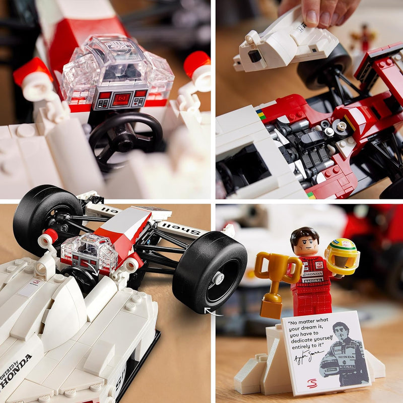 LEGO 10330 Conjunto de veículos Icons McLaren MP4/4 e Ayrton Senna, Corrida F1