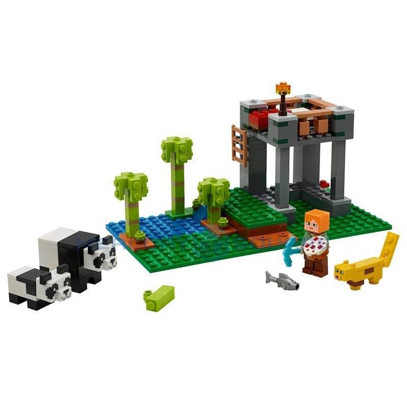 Blocos de Montar Minecraft estilo Lego Alex e os Pandas – 210 Peças – Frete Grátis