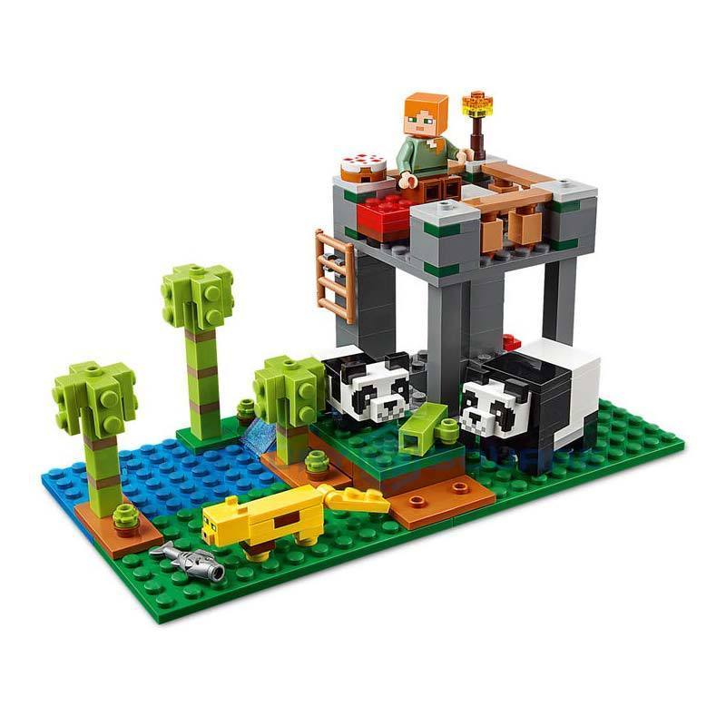 Blocos de Montar Minecraft estilo Lego Alex e os Pandas – 210 Peças – Frete Grátis