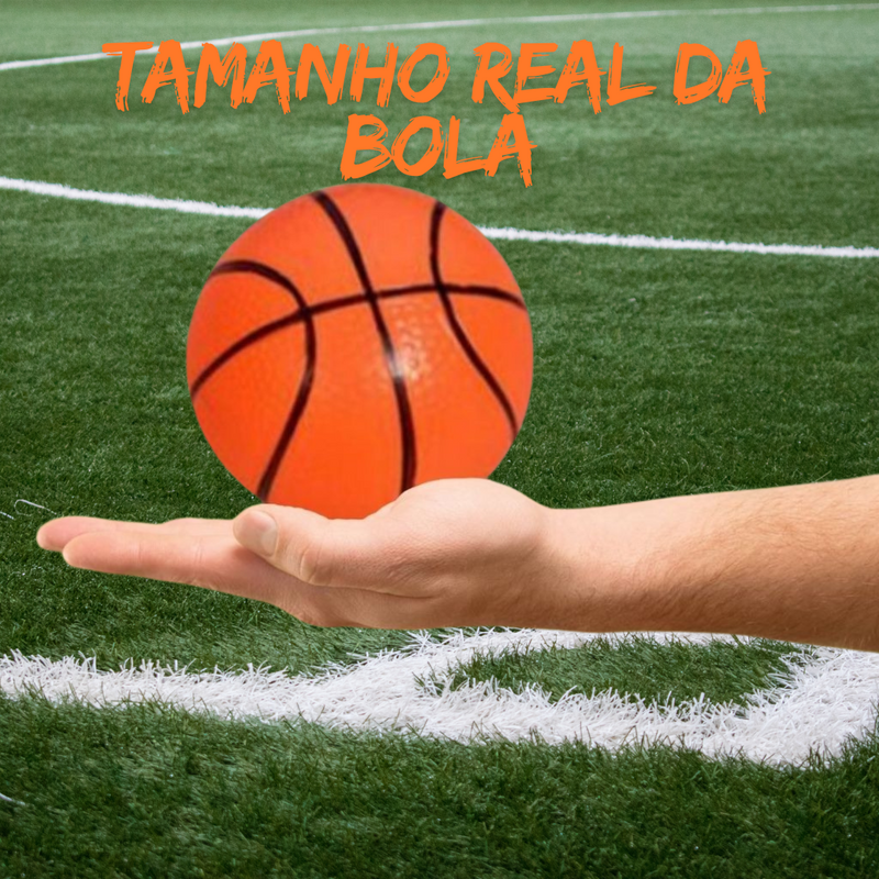 Kit Cesta de Basquete infantil com Tabela Bola e Bomba - Basketball Portatil