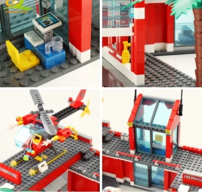 Estação de bombeiros estilo lego minecraft-774 Peças