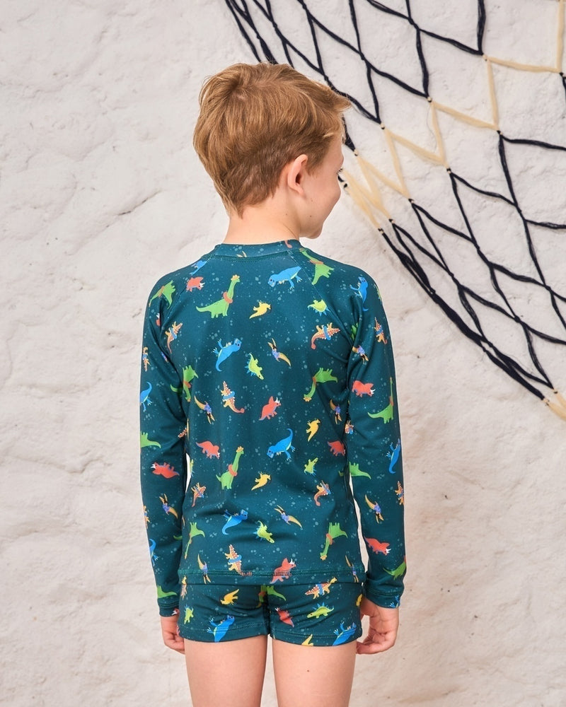 Conjunto Infantil Masculino Praia e Piscina Verde Dino