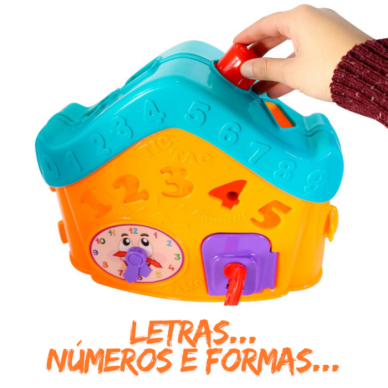 Brinquedo - Casinha interativa com Letras e Números para Encaixar - Menino/Menina