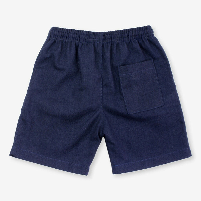 Short Infantil Masculino Linho -Azul Marinho