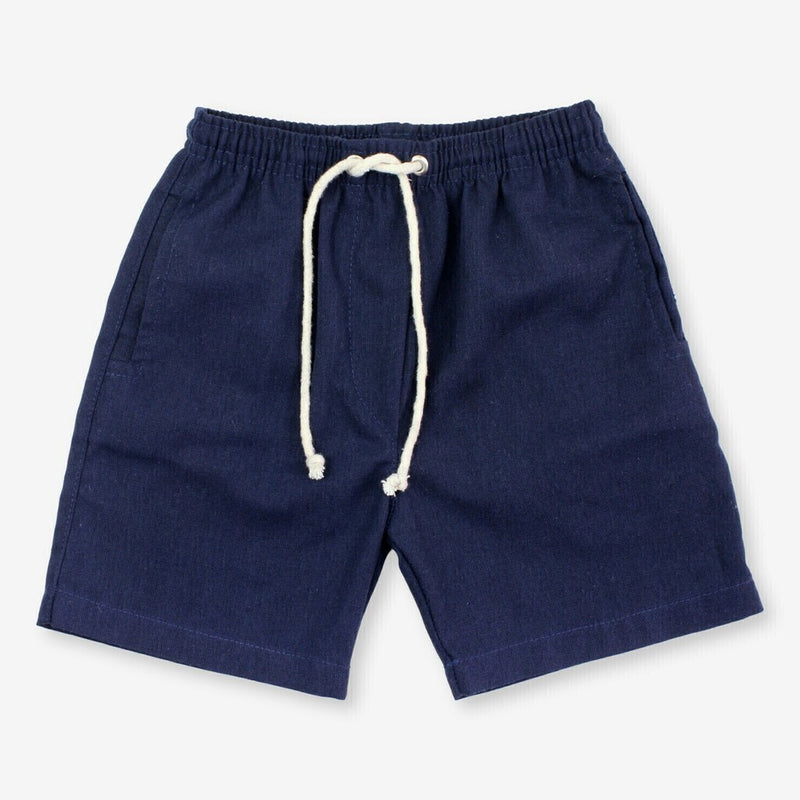 Short Infantil Masculino Linho -Azul Marinho